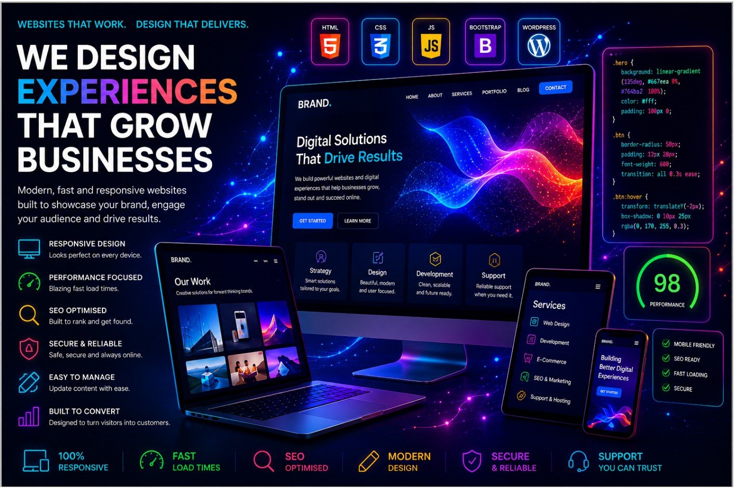 Colourful modern website design by Jurassic Design